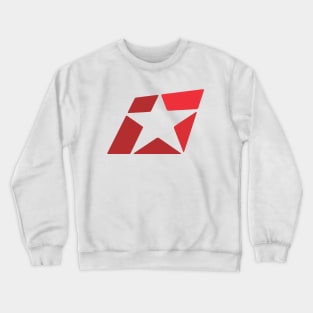 The Bold energetic and mobile Red Star Graphic in Negative Space Design Style. Crewneck Sweatshirt